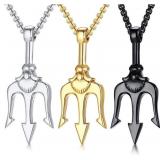 PJ JEWELLERY TRIDENT STAINLESS STEEL NECKLACE