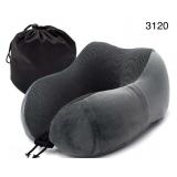 MEMORY FOAM NECK TRAVEL PILLOW W/ Carrying Bag -