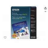 EPSON PRESENTATION PAPER MATTE 50 PACK 8X10IN