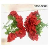 12-Pcs Faux Flower Bunch - Red Peonies Hydrangeas