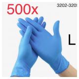 500 LARGE Nitrile Disposable Gloves, 400g Latex