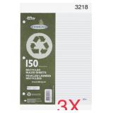 3PCS  150 Sheet Loose Leaf Rul. Recycled (150) 8
