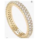 GOLD PLATED CUBIC ZIRCONIA DOUBLE ROW ETERNITY