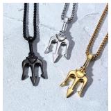 TRIDENT PENDANT NECKLACES 3PCS