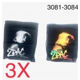 3-Pack High Quality  2Pac Tupac Shakur Tote