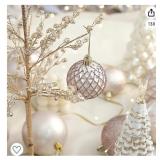WBHOME ROSE GOLD 36 PC CHRISTMAS BALL ORNAMENTS WBHOME ROSE GOLD 36 PC CHRISTMAS BALL ORNAMENTS