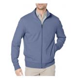 AMAZON ESSENTIALS MENS SIZE MEDIUM BLUE ZIP UP