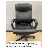 TURCOTTE BLACK LUXURA FAUX LEATHER CHAIR - NOT