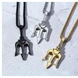 TRIDENT PENDANT NECKLACES 3PCS