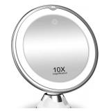 10X LED LIGHTED MAKEUP MIRROR 8IN BATTERIES NOT