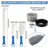 3 PIECE DECANTER CLEANING BRUSH FLEXIBLE BOTTLE