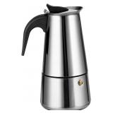 STAINLESS STEEL ESPRESSO MAKER 6IN STAINLESS STEEL ESPRESSO MAKER 6IN