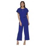 DKNY WOMENS FLUTTER SLEEEVE JUMPSUIT SIZE 16