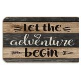 LET THE ADVENTURE BEGIN FOOR MAT - COLOUR GREY,