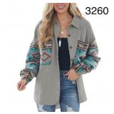 -SZ M WOMAN CORDUROY JACKET CASUAL PANEL BUTTON