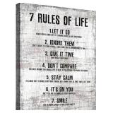 7 RULES OF LIFE Canvas Print 12'x 16'