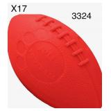 17 PCS 6'MINI PET FOOTBALL PLASTIC PET TOY RED