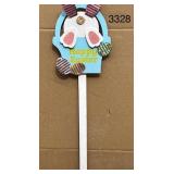 WOOD & METAL SIGN HAPPY EASTER STAKE