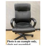 TURCOTTE BLACK LUXURA FAUX LEATHER CHAIR - NOT