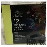 12 SELF-OUTLINE METALLIC MARKERS OIL BASED
