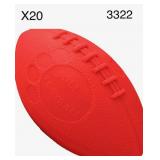 20PCS 6'MINI PET FOOTBALL PLASTIC PET TOY RED