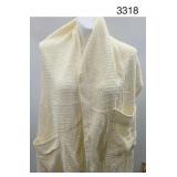 SZ 5FT SHAWL WITH TWO POCKETS WHITE