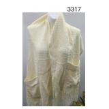 SZ 5FT SHAWL WITH TWO POCKETS WHITE