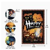 WULUEALA LED HALLOWEEN GARDEN FLAG HAUNTED HOUSE