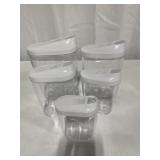 5PCS CONTAINER W/ POUR LIDS SET
