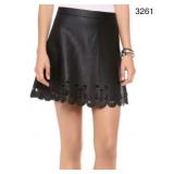 SZ 8 LEATHER SKIRT CLUB MONACO BLACK $129