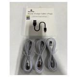 NAOELEII IPHONE LIGHTNING CHARGING CABLE 3PCS