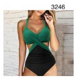 SZ M CUT OUT ONE PEICE PUSH UP HALTER SWIMSUIT