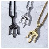 TRIDENT PENDANT NECKLACES 3PCS