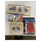 LOT ASSORTED BOOKS, FRAMED DECOR