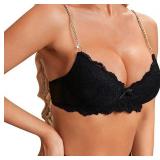 WOMENS BLACK LACE BRA SIZE 2XL