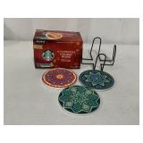 SET OF COASTERS & STARBUCKS HOLIDAY BLEND K CUP