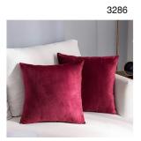 2 PCS SZ18X18 VELVET CUSHION COVER DARK RED