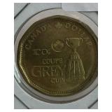 GREY CUP AND LOONIE CANADA DOLLARS 2 PCS MINT