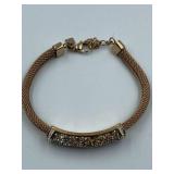 LEATHER AND BLING BRACELET - - LYONS FRANCE