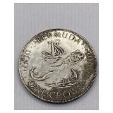 LARGE BURMUDA CROWN COIN 1959  - 1609 350 YRS