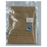 MAKE A WISH BUTTERFLY PENDANT ON CHAIN - NEW