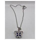 BEAUTIFUL BUTTERFLY SILVER PLATED PICTURE LOCKET