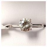 10K WHITE GOLD MOISSANITE(0.72CT)  RING (~SIZE