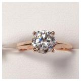 10K ROSE GOLD MOISSANITE(0.8CT)  RING (~SIZE 6)