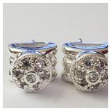 SILVER CUBIC ZIRCONIA  EARRINGS (~WEIGHT 8G)