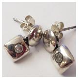SILVER CUBIC ZIRCONIA  EARRINGS (~WEIGHT 3.53G)