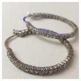 SILVER HOOP  EARRINGS (~WEIGHT 6.8G)