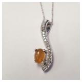 10K WHITE GOLD OPAL(0.5CT) DIAMOND(0.2CT)