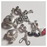 SILVER SET OF PANDORA STYLE   BEADS