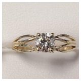 14K YELLOW GOLD LAB DIAMOND(0.42CT)  RING (~SIZE